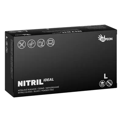 Espeon Nitril Ideal Black nitrilové nepudrované rukavice velikost L 100 ks