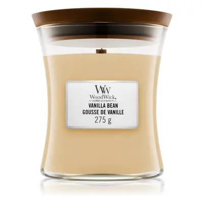 Woodwick Vanilla Bean vonná svíčka s dřevěným knotem 275 g