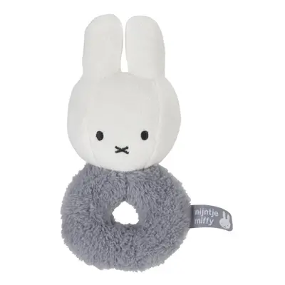 Little Dutch Plush Rattle Miffy Fluffy Blue chrastítko 1 ks