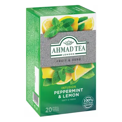 Ahmad Tea Peppermint & Lemon mátový čaj s citronem a citronovou trávou 20x1.5 g