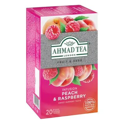 Ahmad Tea Peach & Raspberry ovocný čaj příchuť Peach & Raspberry 20x1.8 g