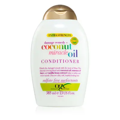 OGX Coconut Miracle Oil kondicionér pro posílení vlasů s kokosovým olejem 385 ml