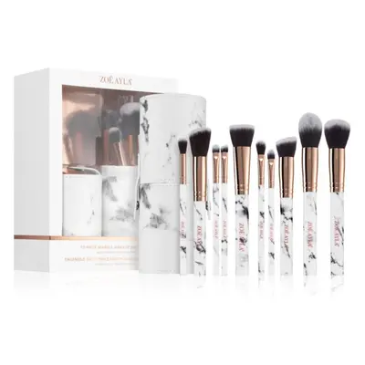 Zoë Ayla Makeup Brush Set Marble 10 Piece sada štětců s pouzdrem