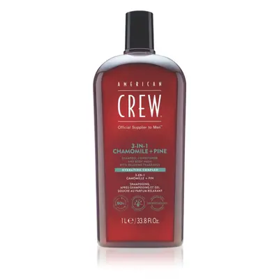 American Crew 3 in 1 Chamimile + Pine 3 v 1 šampon, kondicionér a sprchový gel pro muže 1000 ml