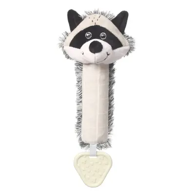 BabyOno Squeaky Toy with Teether pískací hračka s kousátkem Racoon Rocky 1 ks