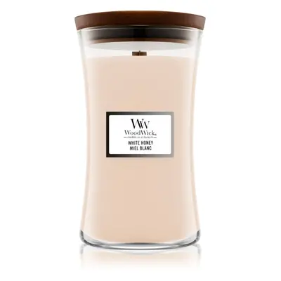 Woodwick White Honey Miel Blanc vonná svíčka s dřevěným knotem 609.5 g