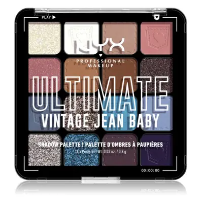 NYX Professional Makeup Ultimate Shadow Palette oční stíny odstín Vintage Jean Baby 16 ks