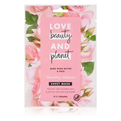 Love Beauty & Planet Blooming Radiance Muru Muru Butter & Rose plátýnková maska pro rozjasnění p