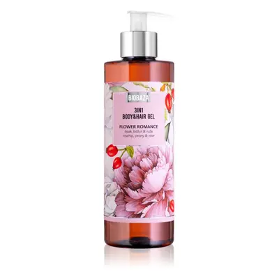 BIOBAZA 3in1 Body&Hair Gel Flower Romance šampón, kondicionér a sprchový gel 3 v 1 400 ml