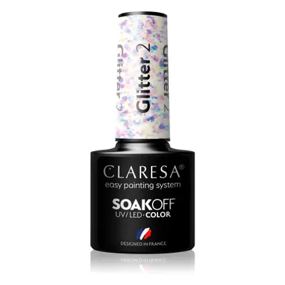 Claresa SoakOff UV/LED Color Glitter gelový lak na nehty odstín 2 5 g