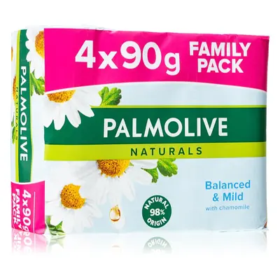 Palmolive Naturals Chamomile tuhé mýdlo s heřmánkem 4x90 g