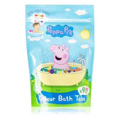 Peppa Pig Colour Bath Tabs barevné šumivé tablety do koupele 9x16 g