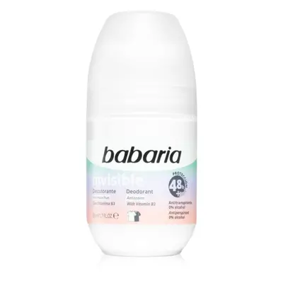 Babaria Deodorant Invisible antiperspirant roll-on proti bílým a žlutým skvrnám 50 ml