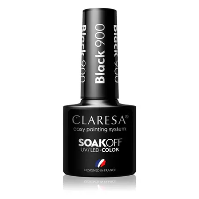 Claresa SoakOff UV/LED Color Black gelový lak na nehty odstín 900 5 g