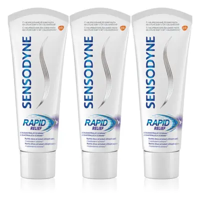 Sensodyne Rapid zubní pasta s fluoridem pro citlivé zuby 3x75 ml