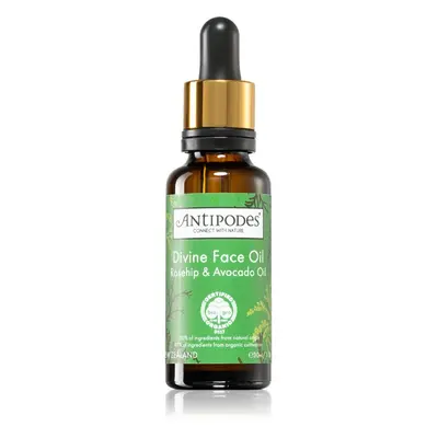 Antipodes Divine Face Oil Rosehip & Avocado Oil ochranné sérum proti prvním známkám stárnutí ple