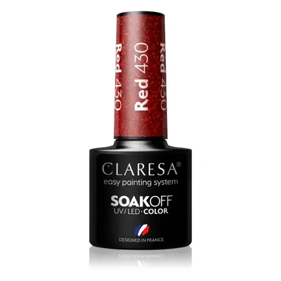 Claresa SoakOff UV/LED Color Rainbow Explosion gelový lak na nehty odstín Red 430 5 g