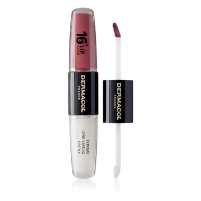 Dermacol 16H Lip Colour dlouhotrvající rtěnka a lesk na rty odstín 12 Trouble Free 2x4 ml