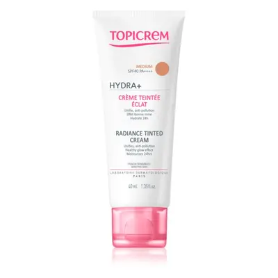 Topicrem UH FACE HYDRA+ Radiance Tinted Cream tónující hydratační krém SPF 40 odstín Medium 40 m