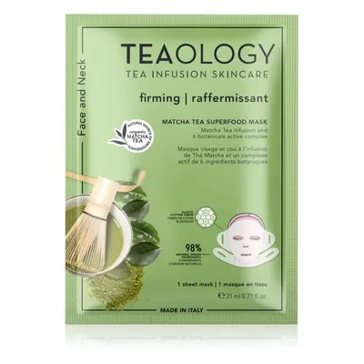 Teaology Matcha Tea Superfood Mask zpevňující plátýnková maska na kontury obličeje s matchou 21 