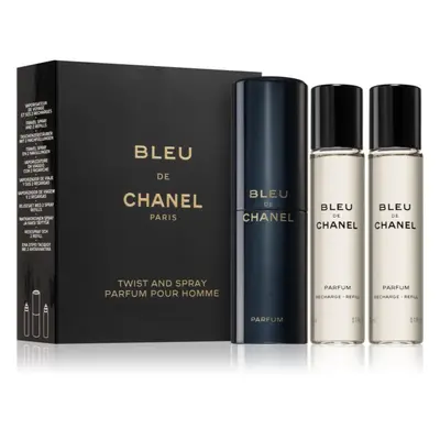 Chanel Bleu de Chanel parfém + náhradní náplň pro muže 3x20 ml