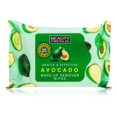 Beauty Formulas Avocado vlhčené ubrousky 25 ks