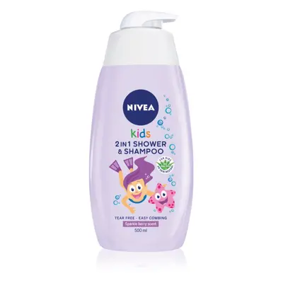 Nivea Kids Girl sprchový gel a šampon pro dívky 500 ml