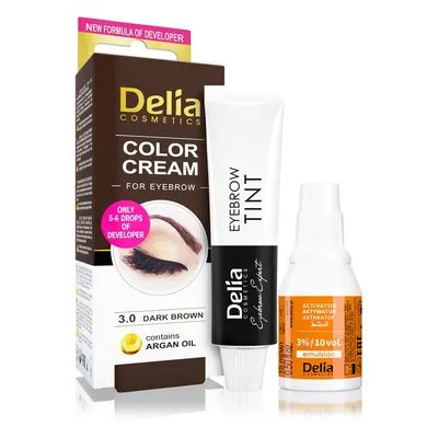 Delia Cosmetics Argan Oil barva na obočí odstín 3.0 Dark Brown 15 ml