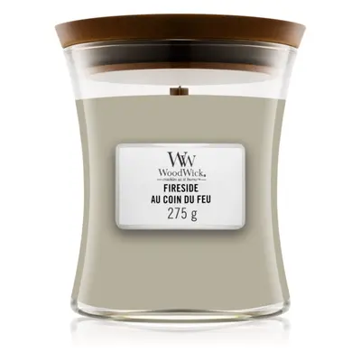 Woodwick Fireside Au Coin Du Feu vonná svíčka s dřevěným knotem 275 g