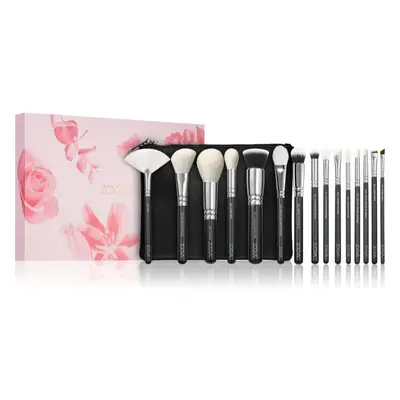 ZOEVA The Artists Brush Set Silver sada štětců s taštičkou 1 ks