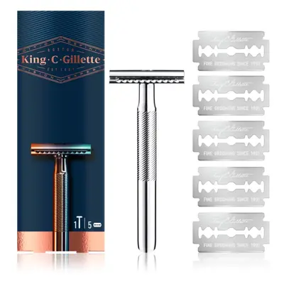 Gillette King C. Double Edge holicí strojek + náhradní břity 5 ks