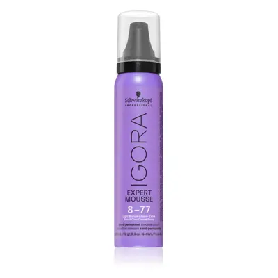 Schwarzkopf Professional IGORA Expert Mousse barvicí pěna na vlasy odstín 8-77 Light Blonde Copp