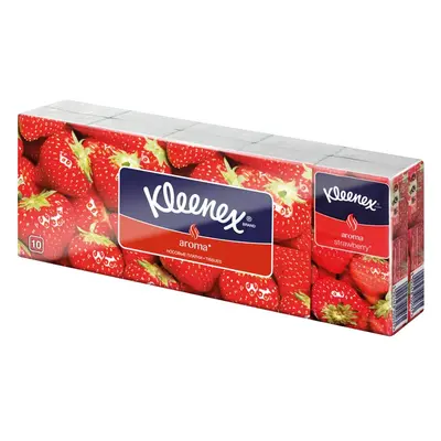 Kleenex Aroma papírové kapesníky Strawberry 10x10 ks