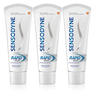 Sensodyne Rapid Whitening bělicí zubní pasta pro citlivé zuby 3x75 ml