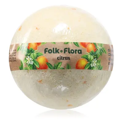 Folk & Flora Citrus koupelová bomba s osvěžujícím účinkem 130 g