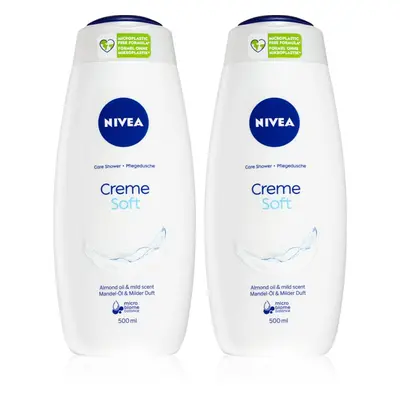 NIVEA Creme Soft pečující sprchový gel výhodné balení 2 x 500 ml