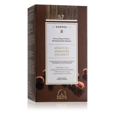 Korres Argan Oil permanentní barva na vlasy s arganovým olejem odstín 5.7 Chocolate 50 ml