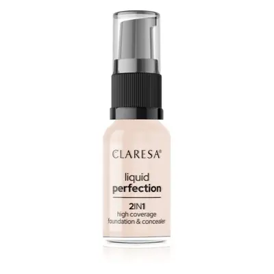 Claresa Liquid Perfection 2in1 vysoce krycí make-up odstín 101 Light 18 g