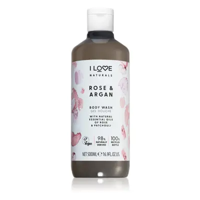 I love... Naturals Rose & Argan opojný sprchový gel s vůní růží 500 ml