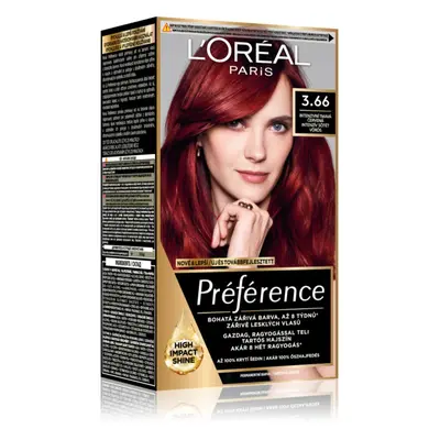 L’Oréal Paris Préférence barva na vlasy odstín 3.66 Intense Dark Red 1 ks