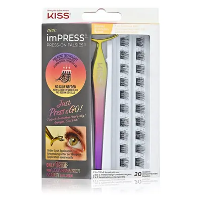 KISS imPRESS Press-on Falsies trsové nalepovací řasy s uzlíkem 01 Natural 20 ks