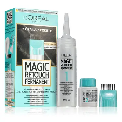 L’Oréal Paris Magic Retouch Permanent tónovací barva na odrosty s aplikátorem odstín 2 BLACK 1 k