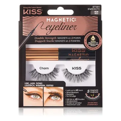 KISS Magnetic Eyeliner & Eyelash Kit magnetické řasy 07 Charm 5 g