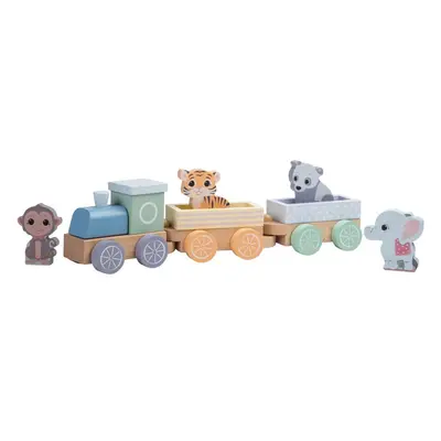 Jouéco The Wildies Family Trainset with Animals sada pro děti 18 m+ 7 ks