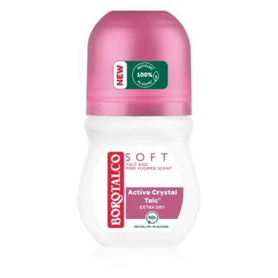 Borotalco Soft Talc & Pink Flower kuličkový deodorant roll-on bez alkoholu 50 ml