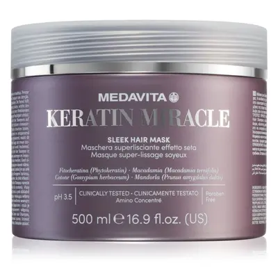 Medavita Keratin Miracle Sleek Hair Mask hydratační vyhlazující maska 500 ml