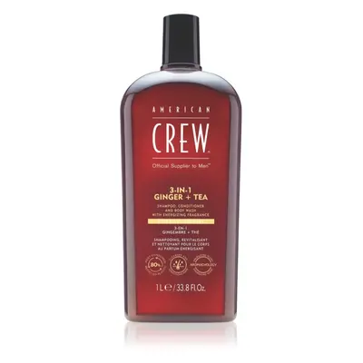 American Crew 3 in 1 Ginger + Tea 3 v 1 šampon, kondicionér a sprchový gel pro muže 1000 ml