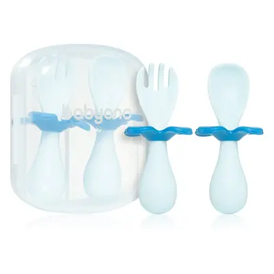 BabyOno Be Active Ergonomic Utensils for Children příbor Blue 12 m+ 2 ks