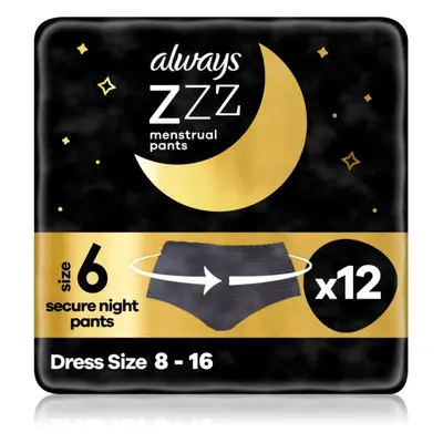 Always Secure Night Pants menstruační kalhotky 12 ks