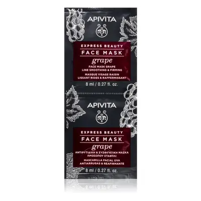 Apivita Express Beauty Firming Face Mask Grape protivrásková a zpevňující pleťová maska 2 x 8 ml